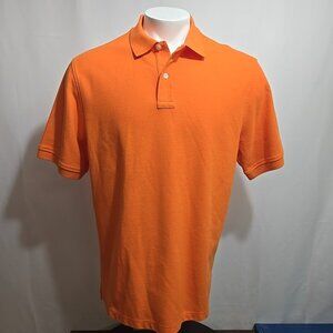 Vintage Lands' End Polo Shirt Mens Size Large Orange 100% Cotton Made in USA